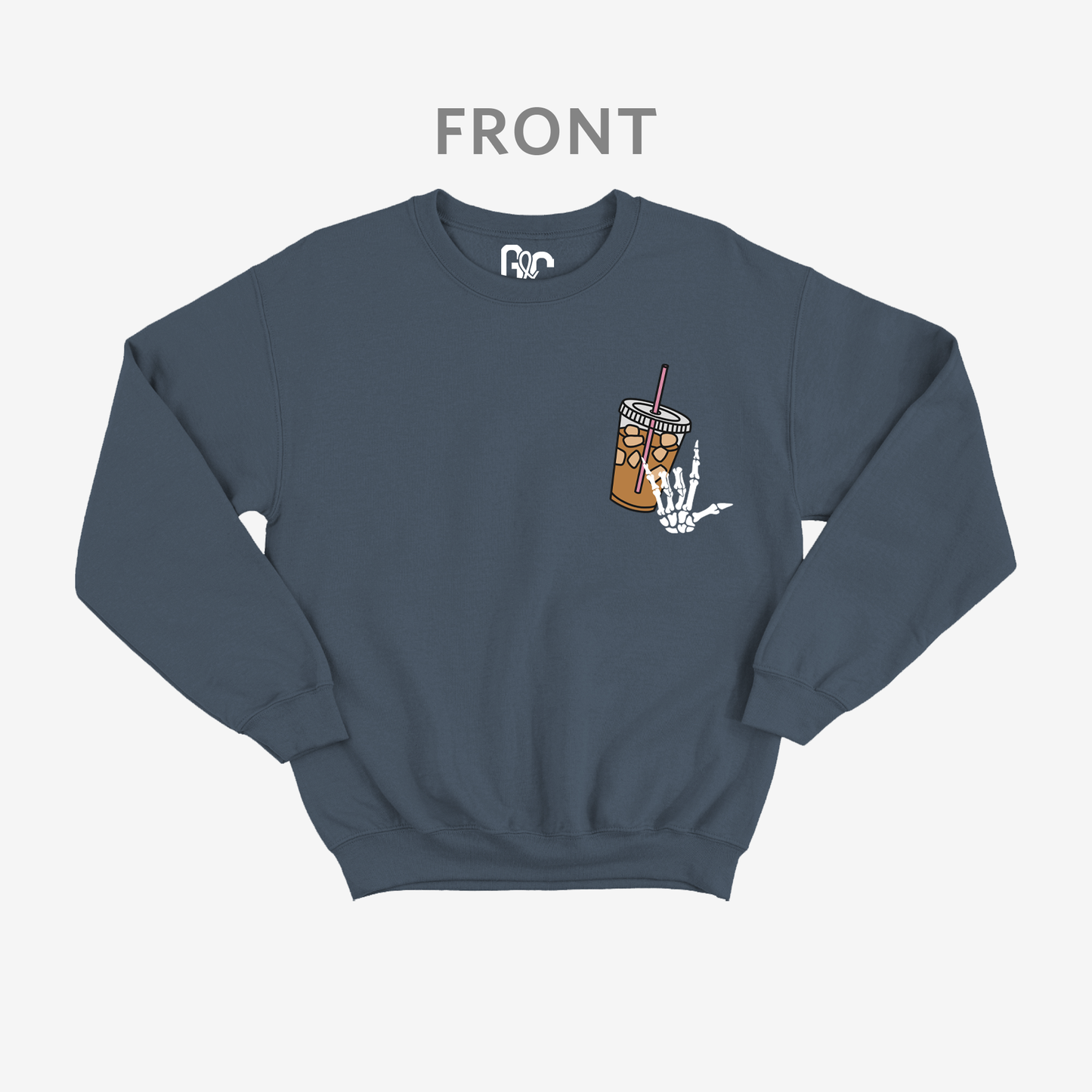 Fueled by Iced Coffee anxiety Crewneck