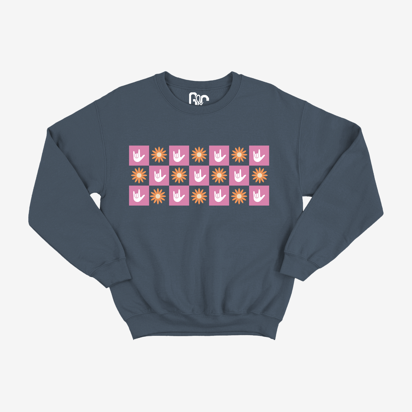 Spring Checkered ILY Crewneck