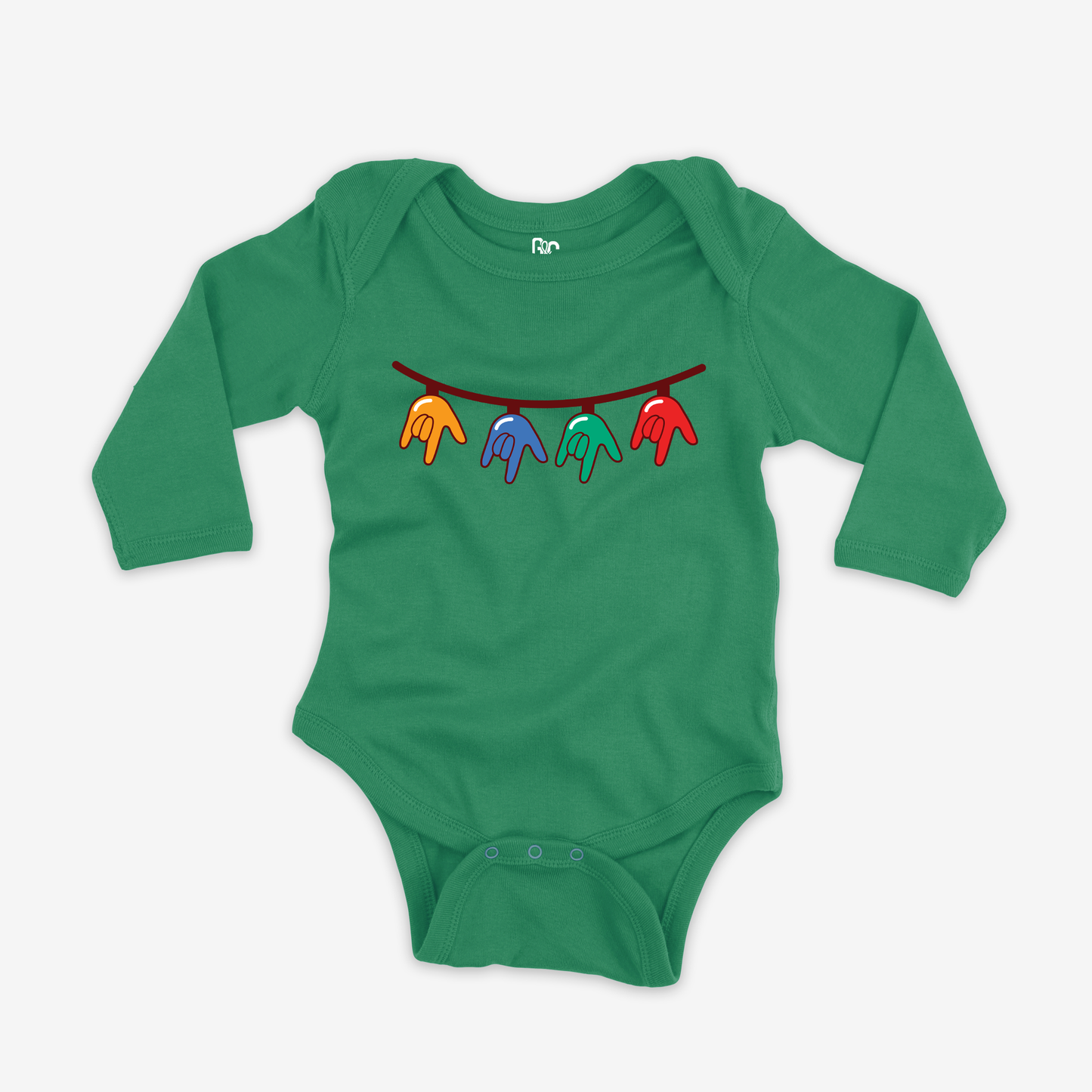 Christmas Light Bulb ILY Onesie Sleeve
