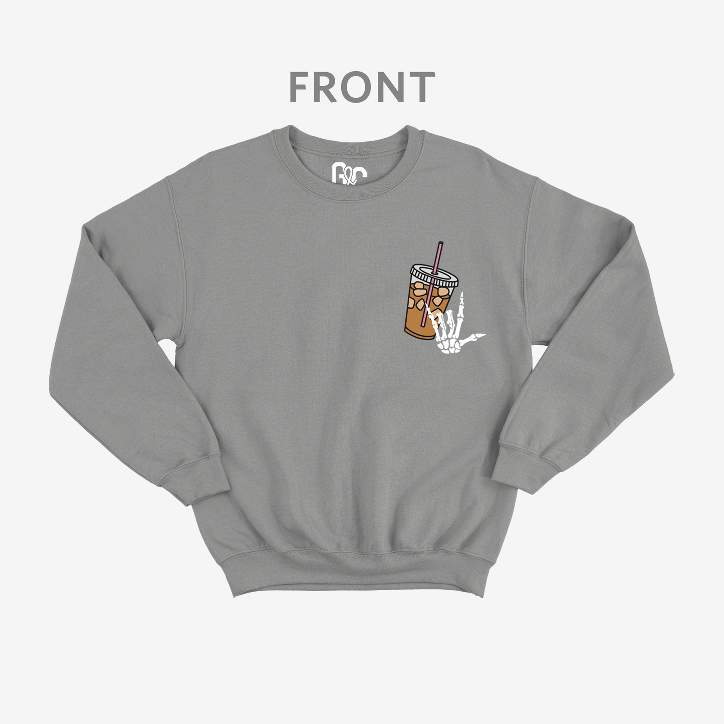 Fueled by Iced Coffee anxiety Crewneck