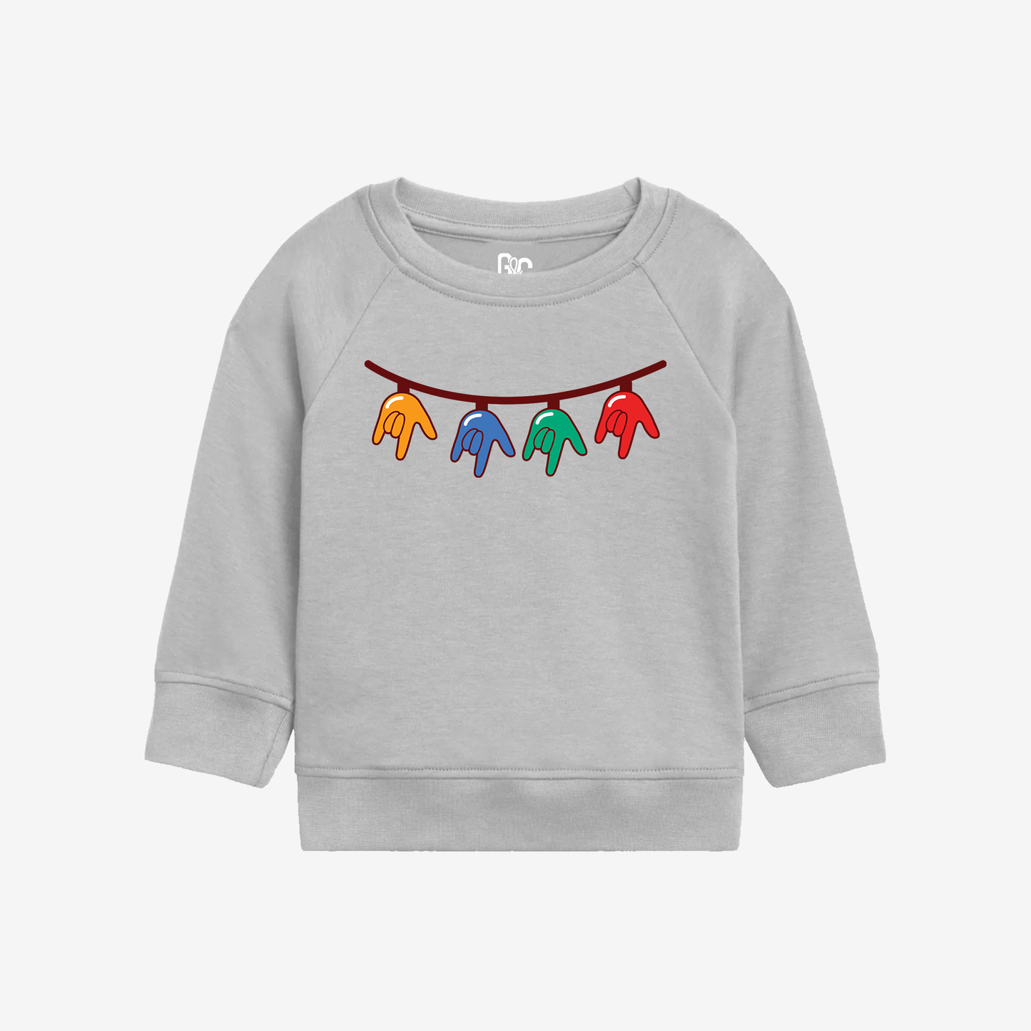 Christmas Light Bulb ILY Toddler Crewneck