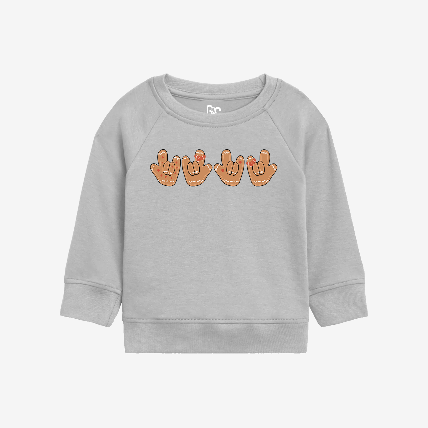 Gingerbread ILY Toddler Crewneck
