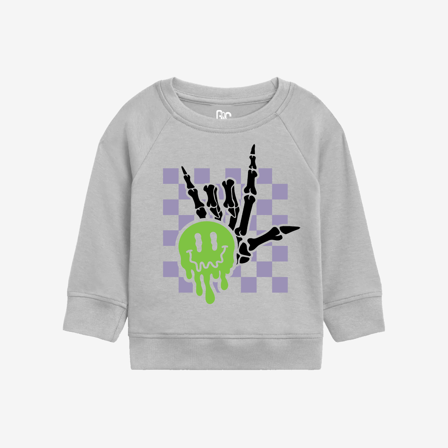 Spooky ILY Checkered toddler Crewneck