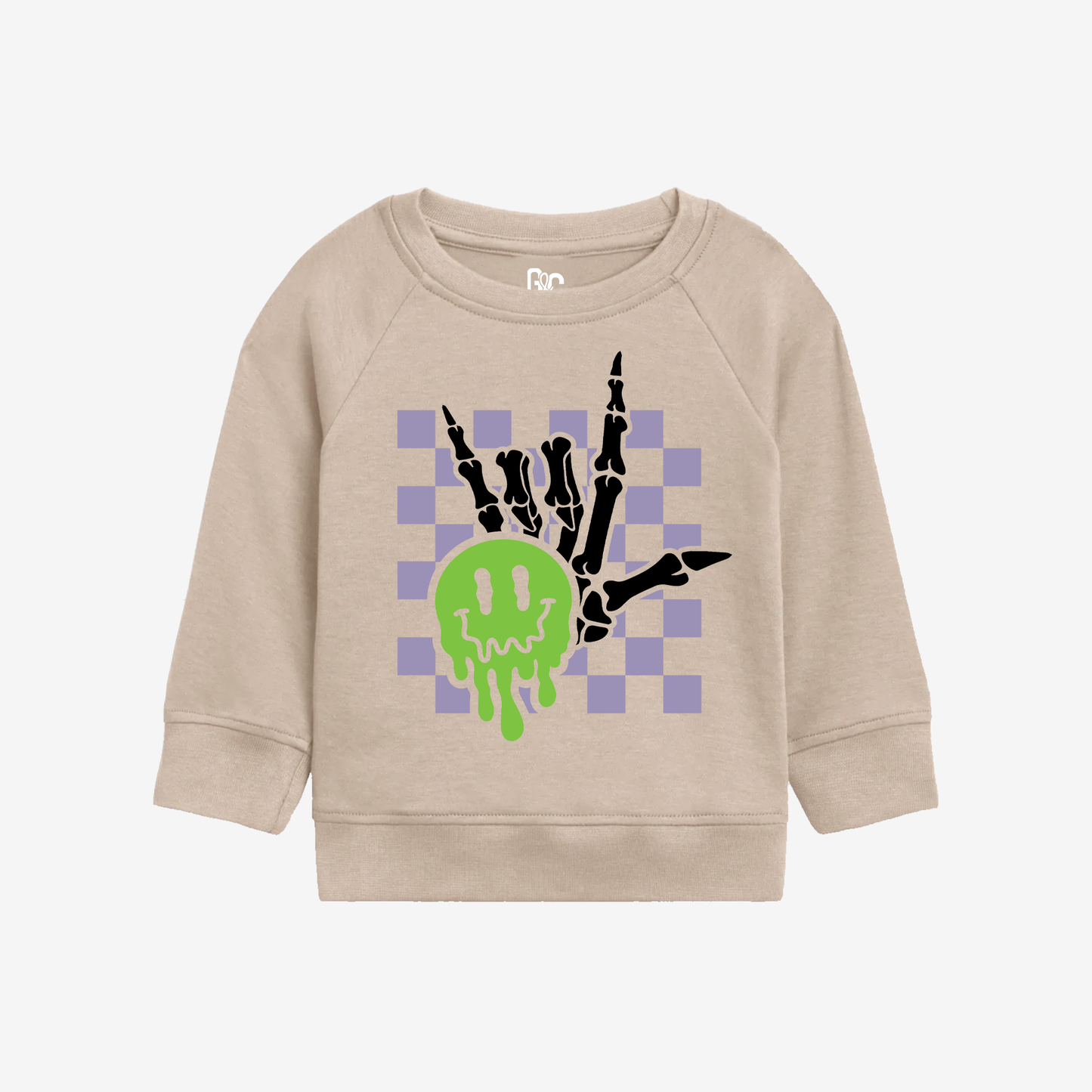 Spooky ILY Checkered toddler Crewneck