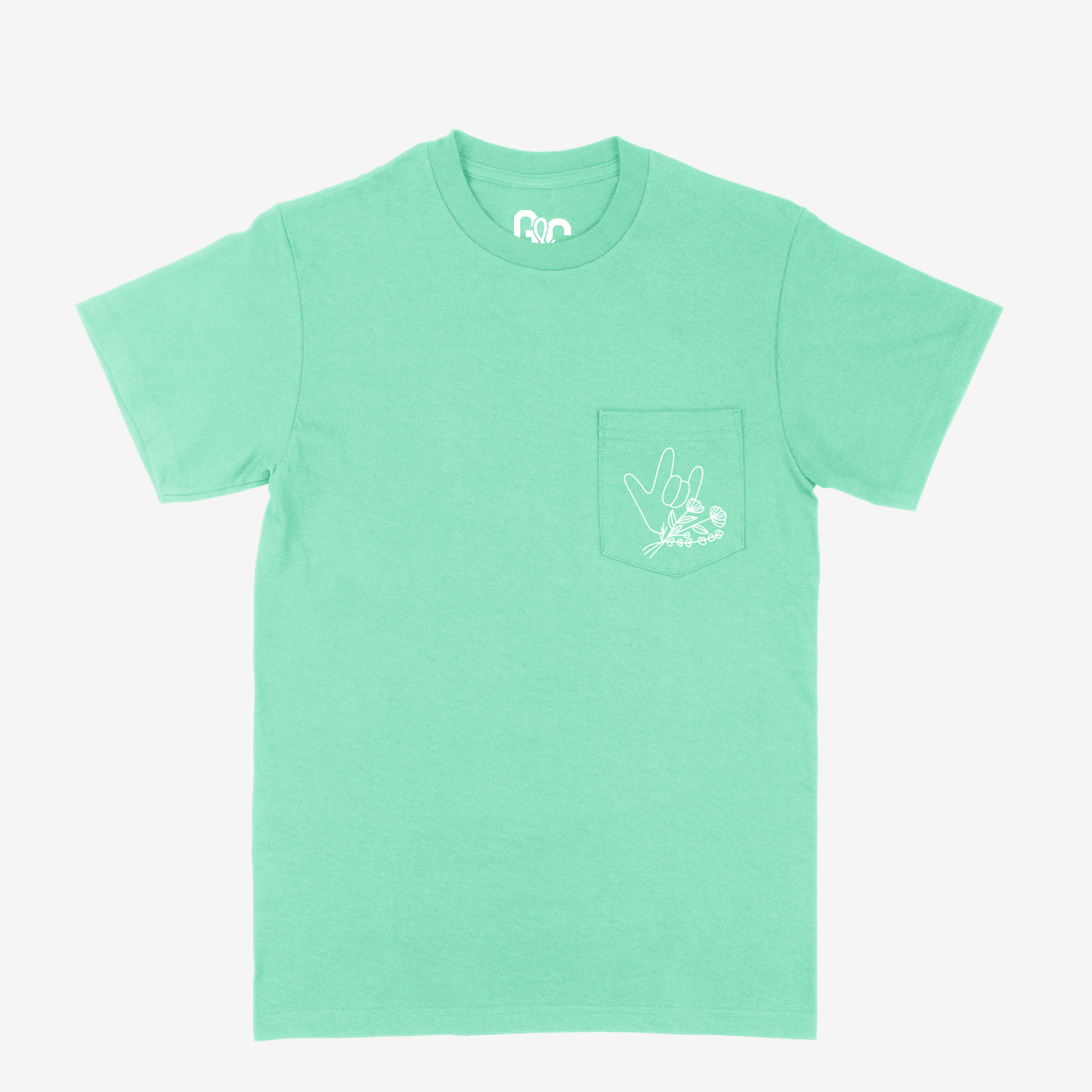 Floral & ILY Pocket Tee