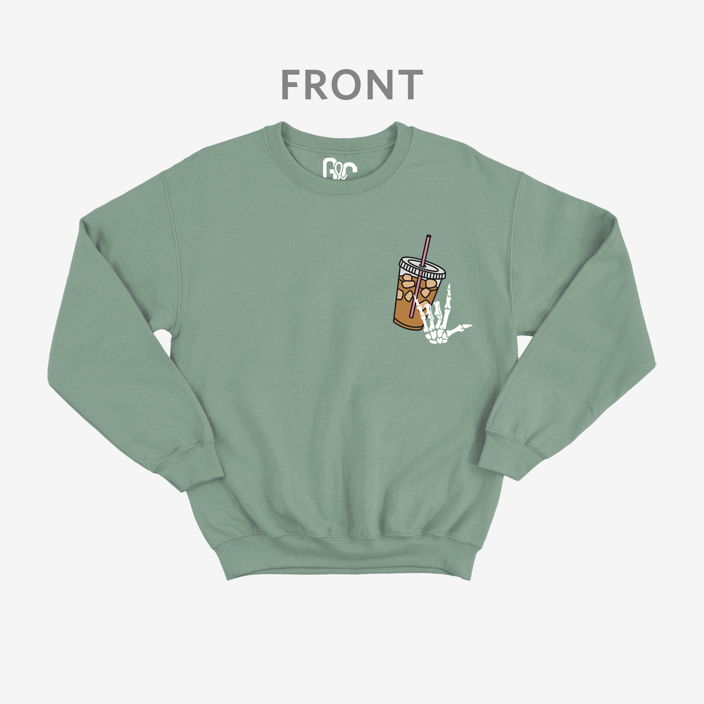 Fueled by Iced Coffee anxiety Crewneck