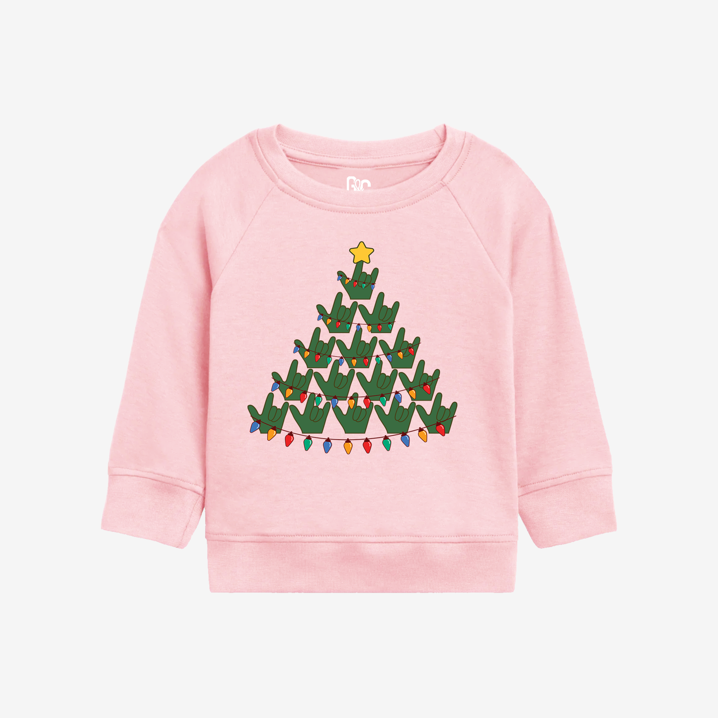 Christmas Tree Light ILY Toddler Crewneck