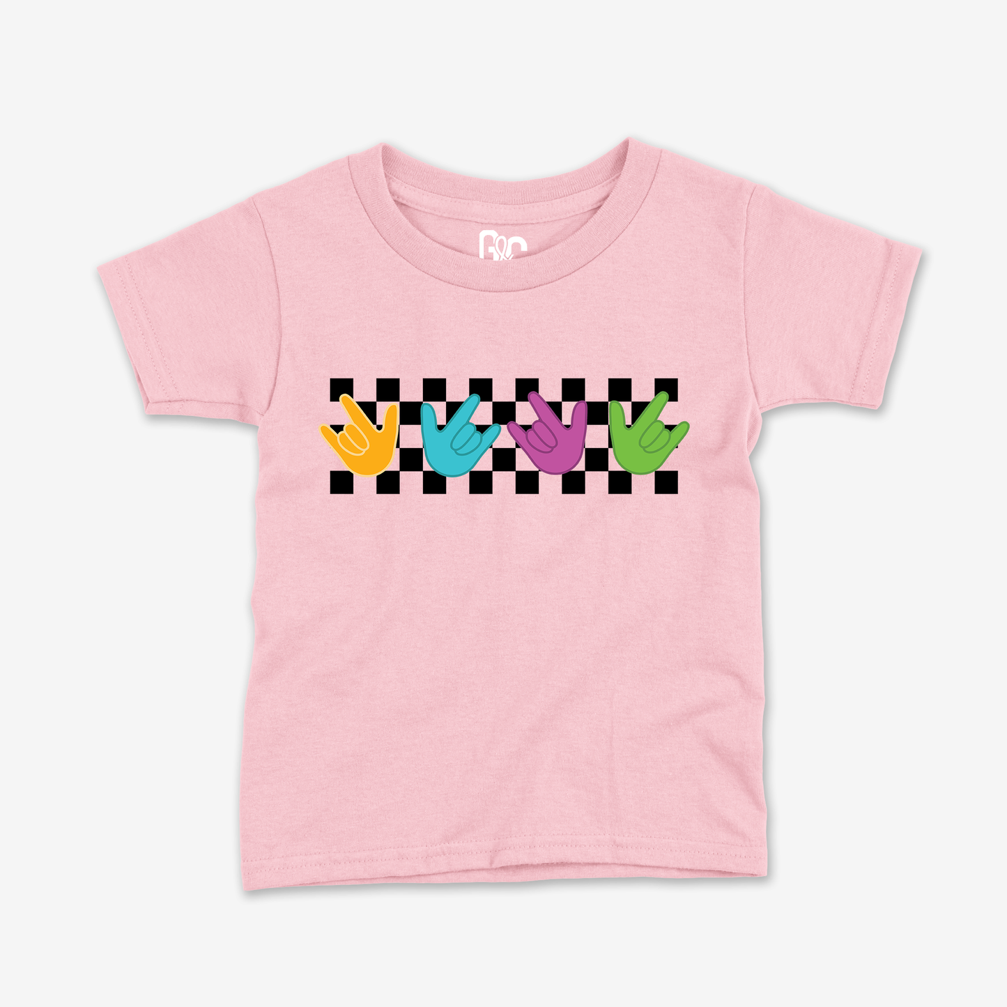 ILY Colorful Checker Toddler Tee