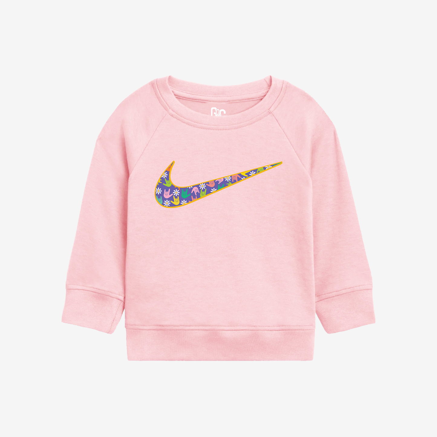 Flower ILY Swoosh Toddler Crewneck