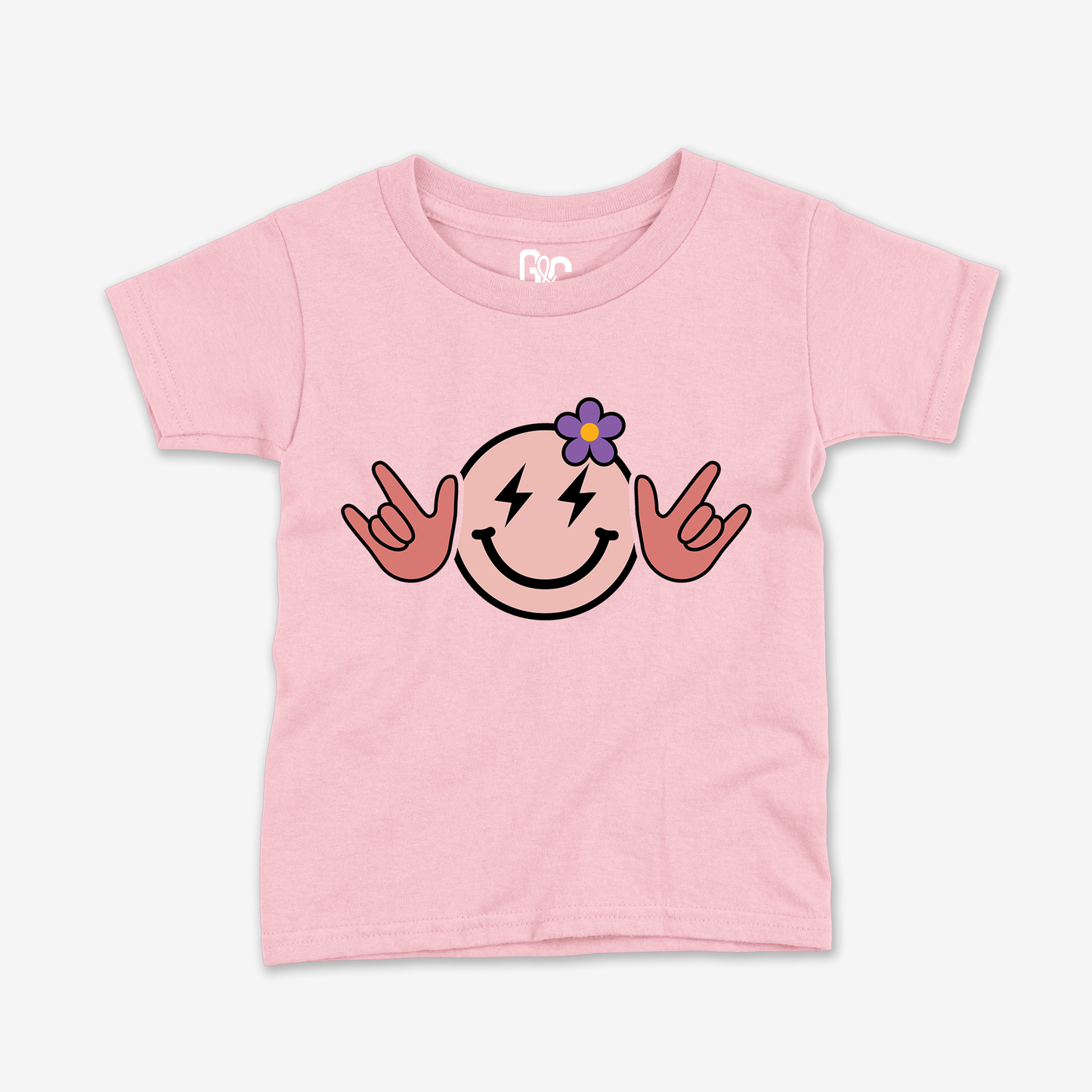 Pink Smiley ILY Toddler Tee