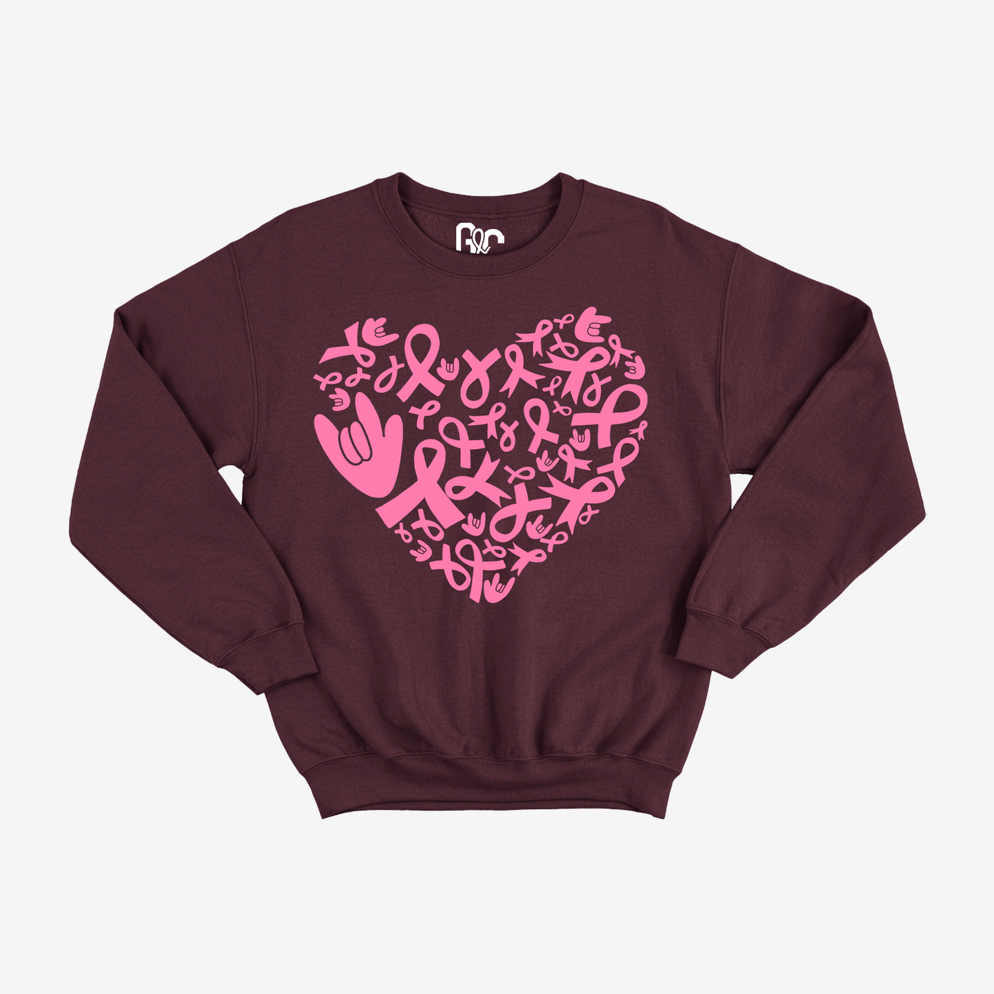 Breast Cancer Heart Crewneck
