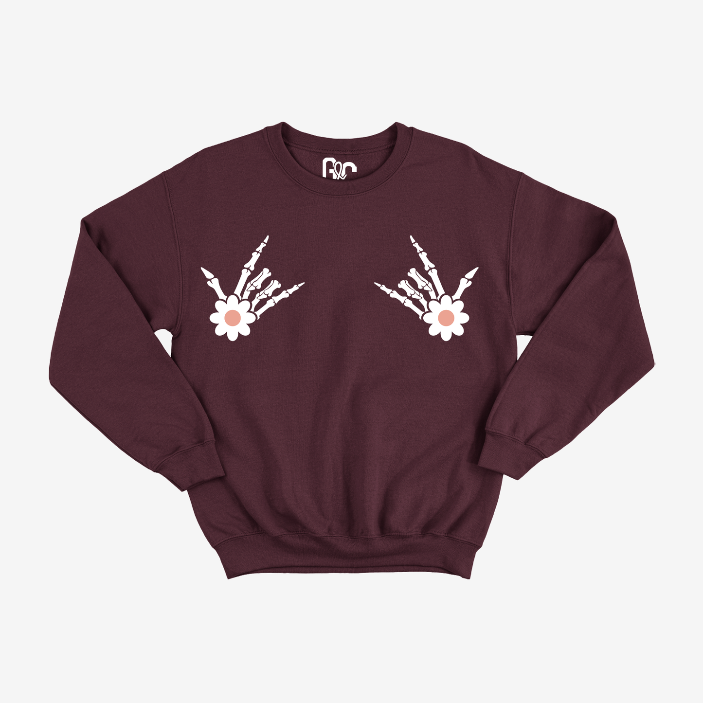 Floral Breast Skeleton & ILY Crewneck