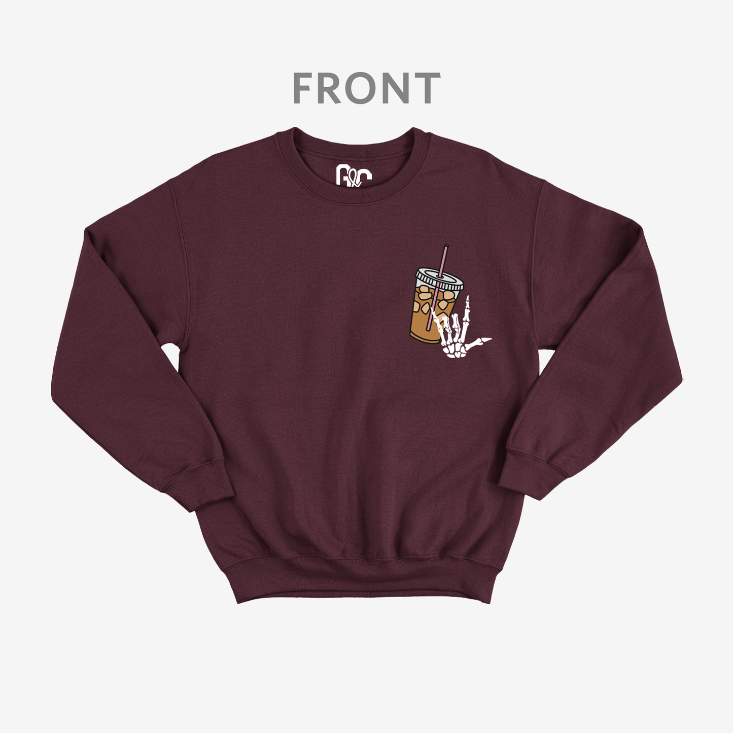 Fueled by Iced Coffee anxiety Crewneck