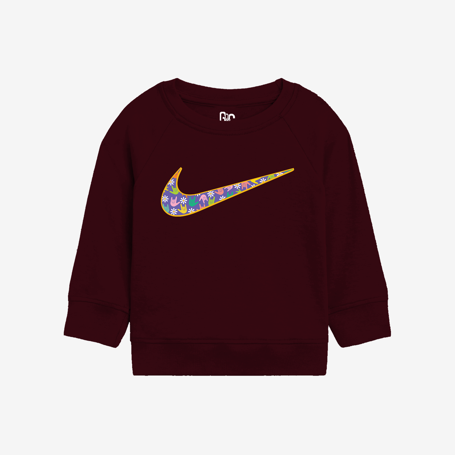 Flower ILY Swoosh Toddler Crewneck