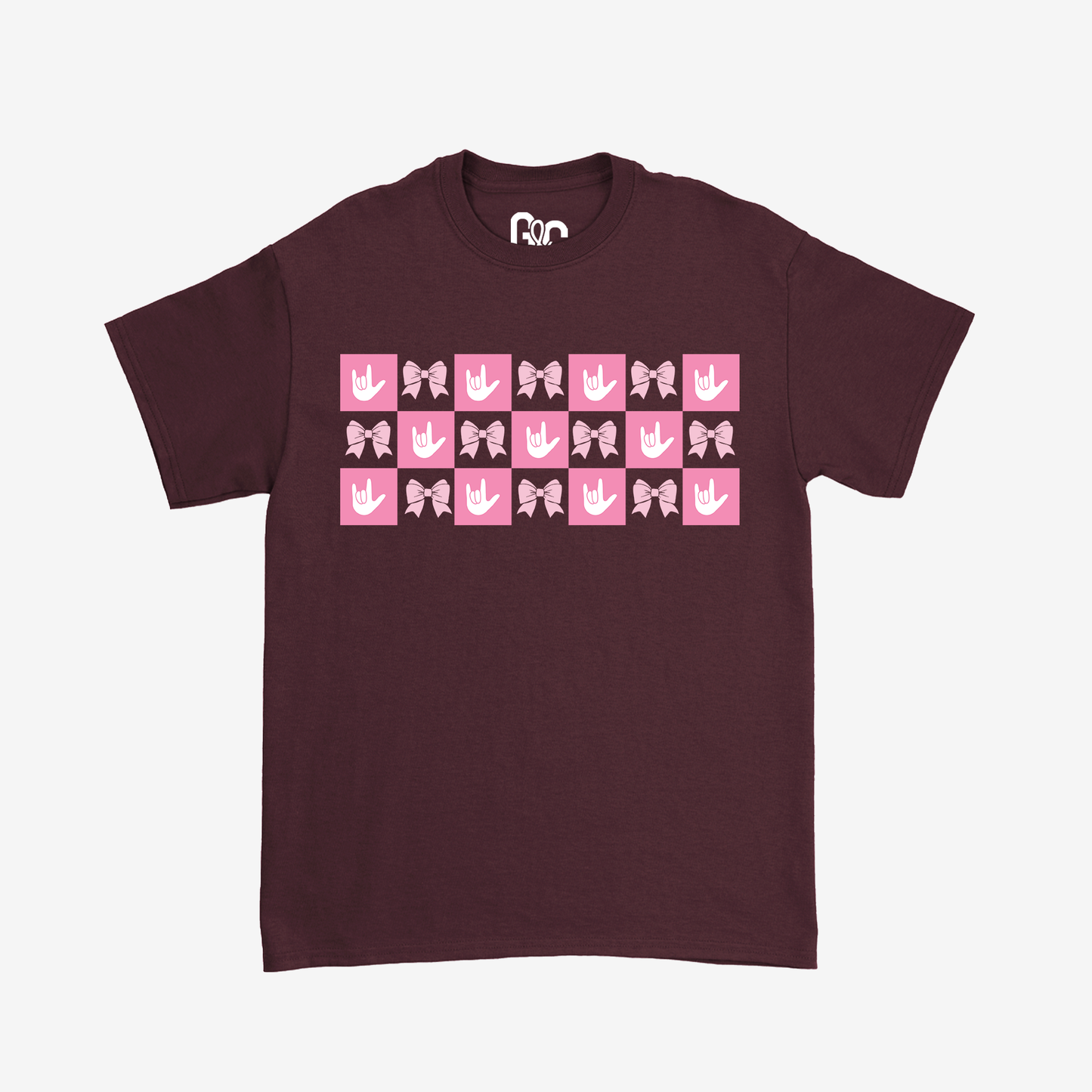 Girl Checkered ILY Coquette Tee
