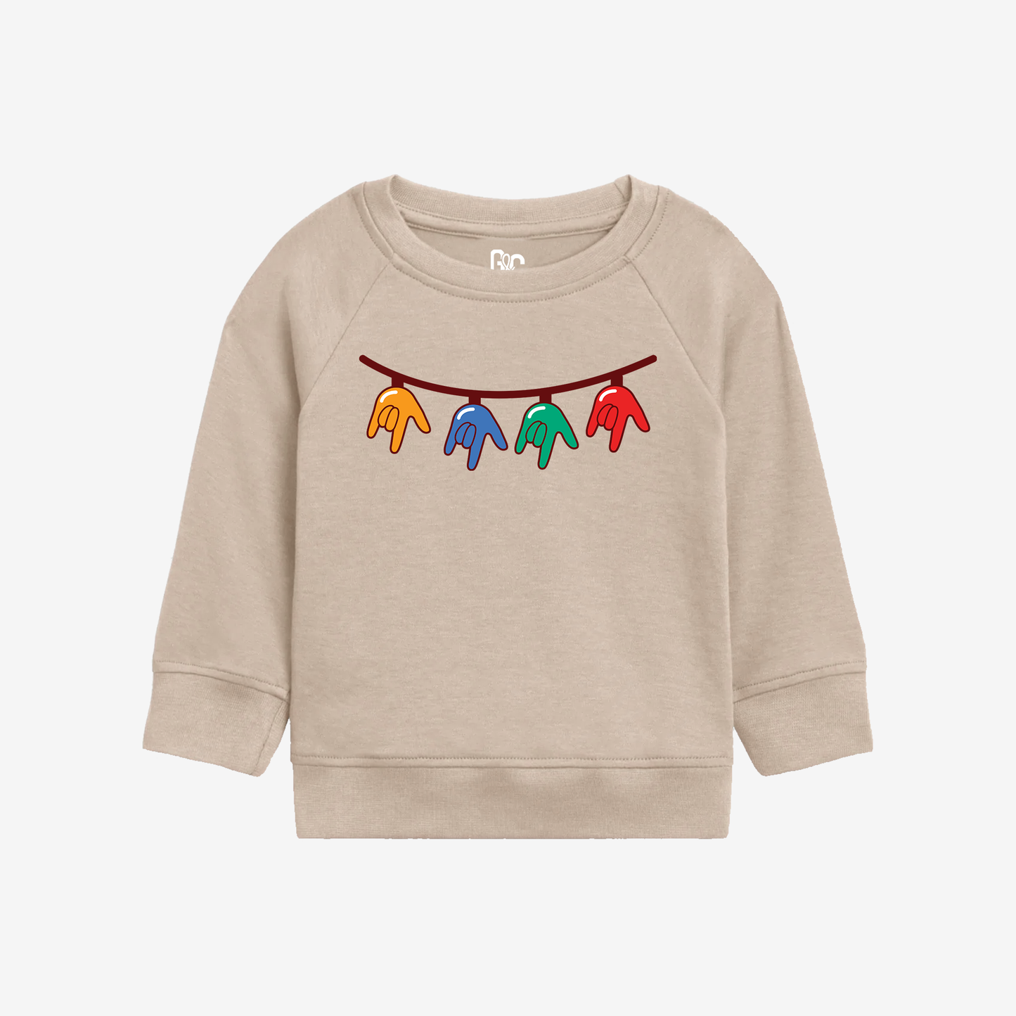 Christmas Light Bulb ILY Toddler Crewneck