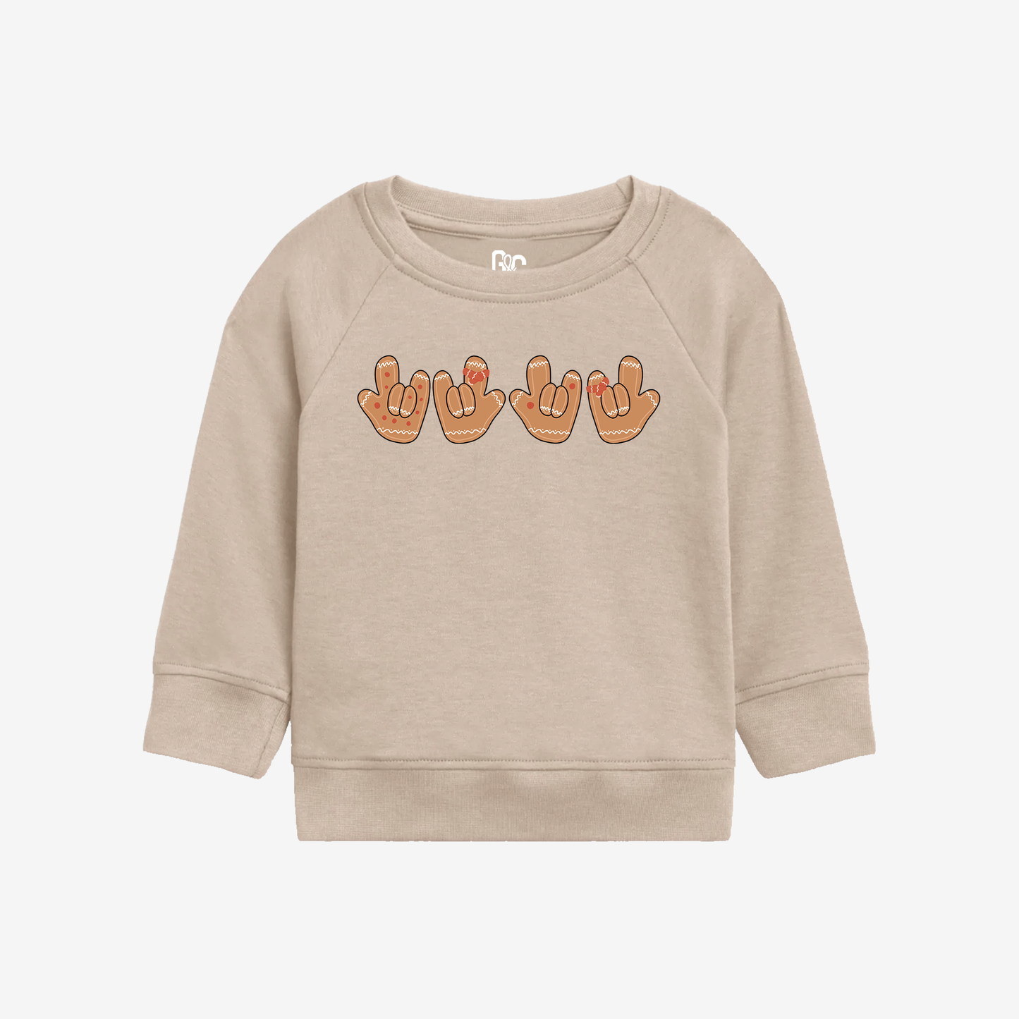 Gingerbread ILY Toddler Crewneck