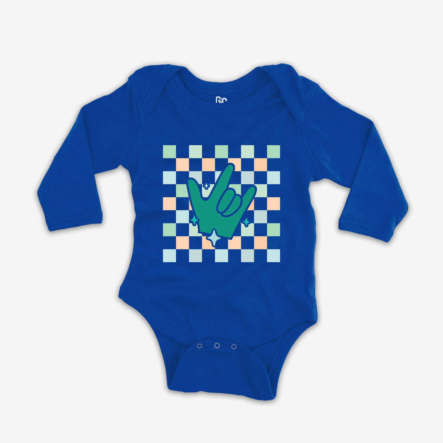 Boy Checkered & ILY Onesie Sleeve