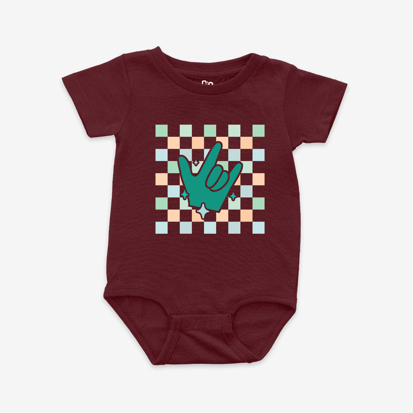 Boy Checkered & ILY Onesie Tee