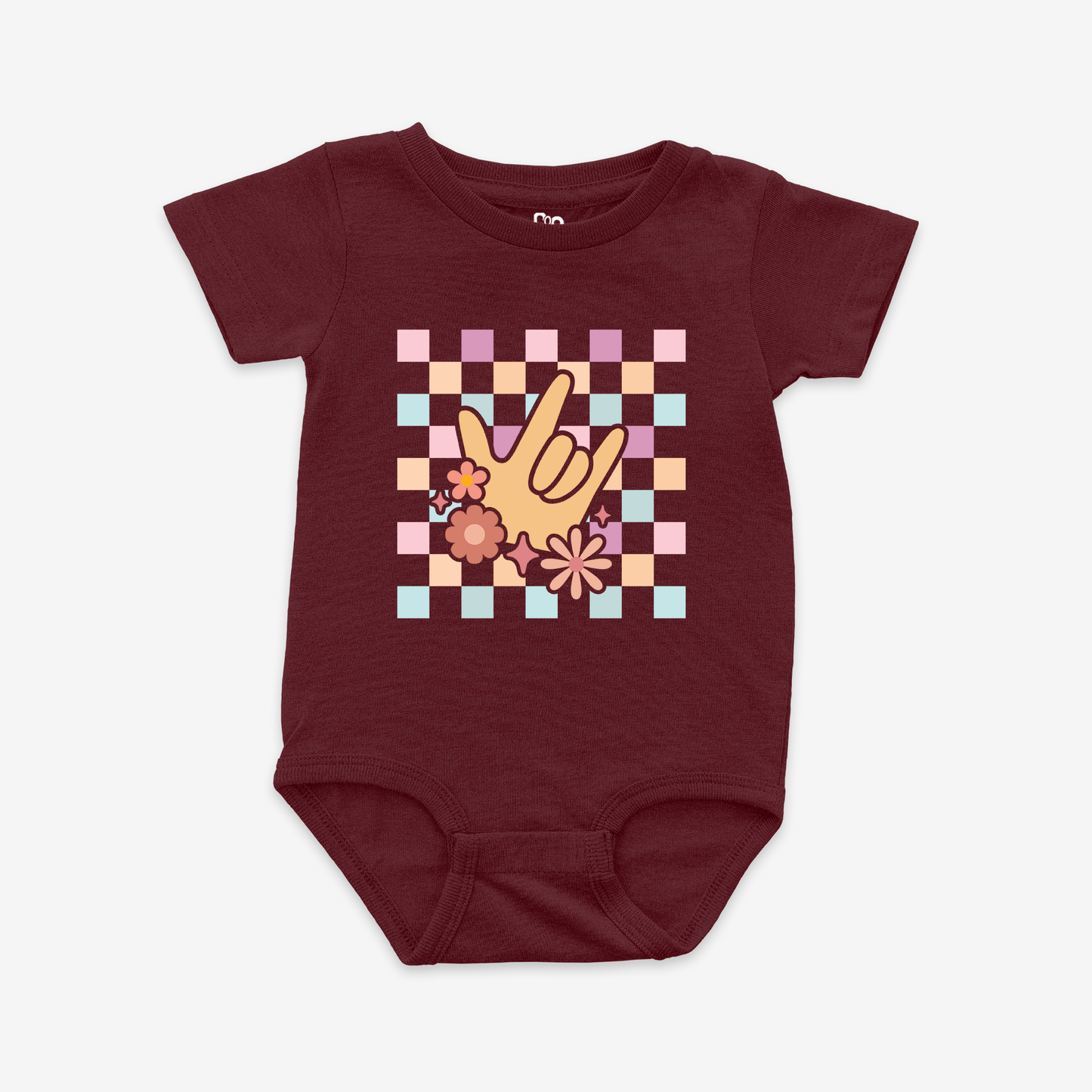 Girl Checkered & ILY Onesie Tee