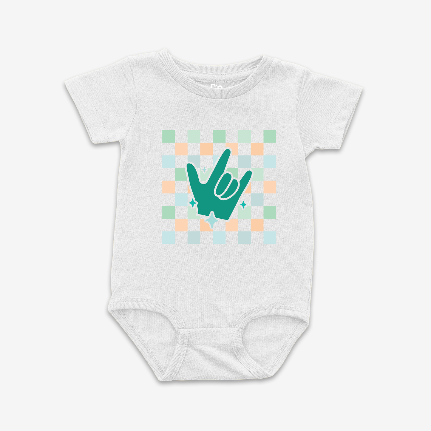 Boy Checkered & ILY Onesie Tee