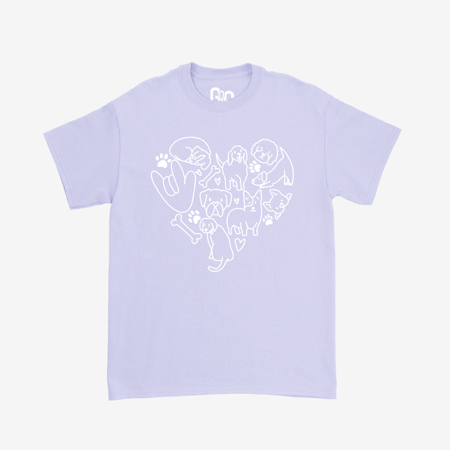 Dog doodle heart Tee