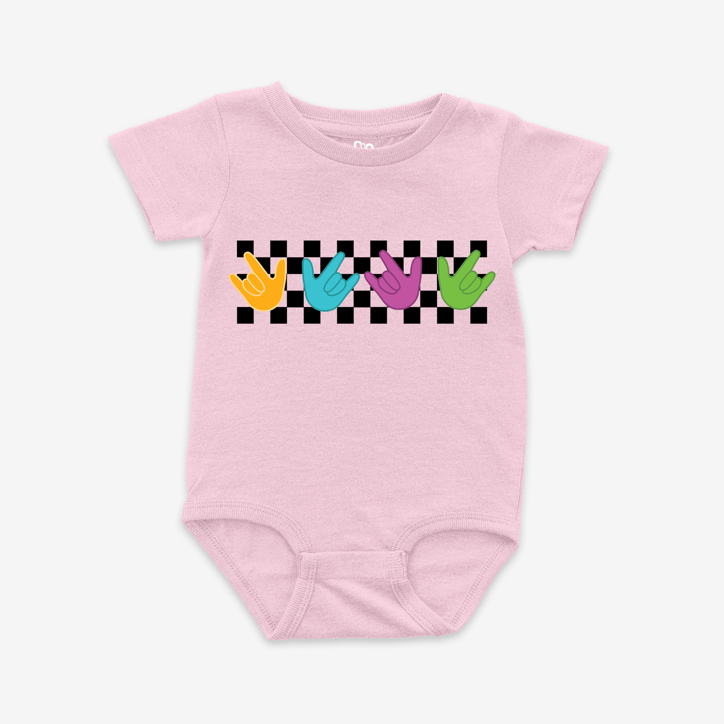 ILY Checker Onesie Tee