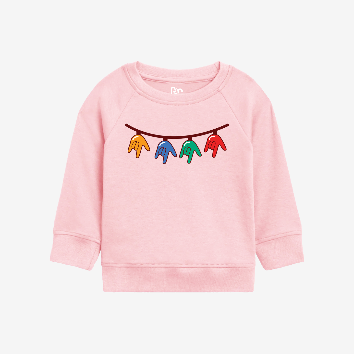 Christmas Light Bulb ILY Toddler Crewneck