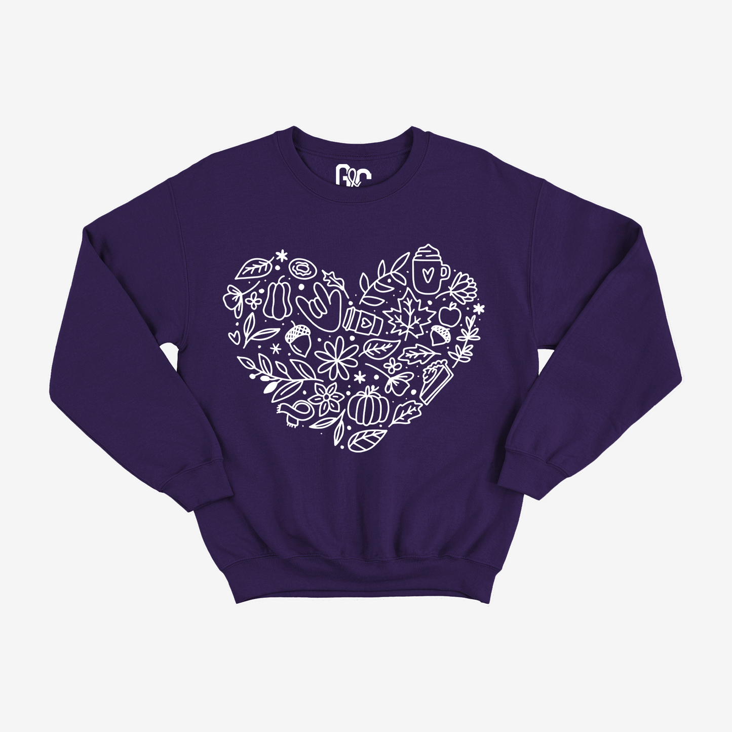 Autumn Heart Doodle Crewneck