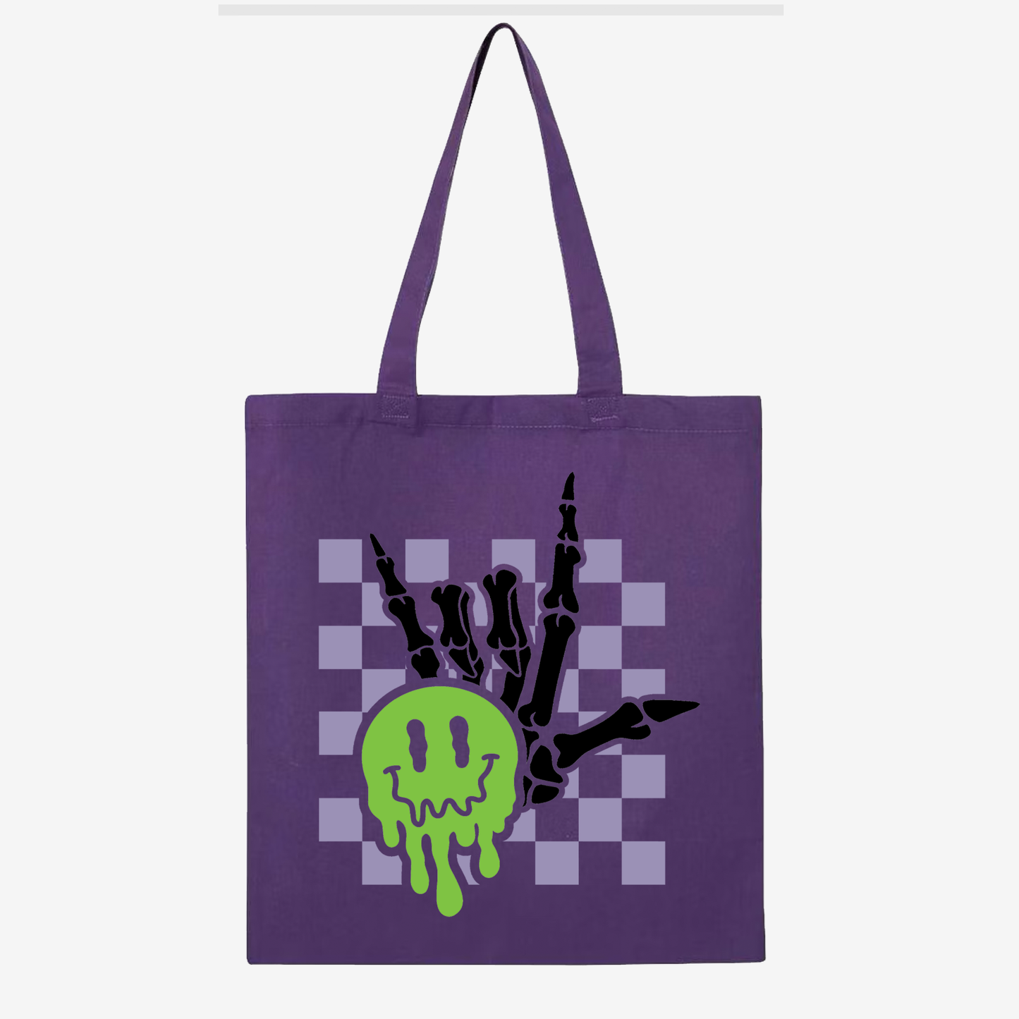 Spooky ILY Checkered Tote Bag