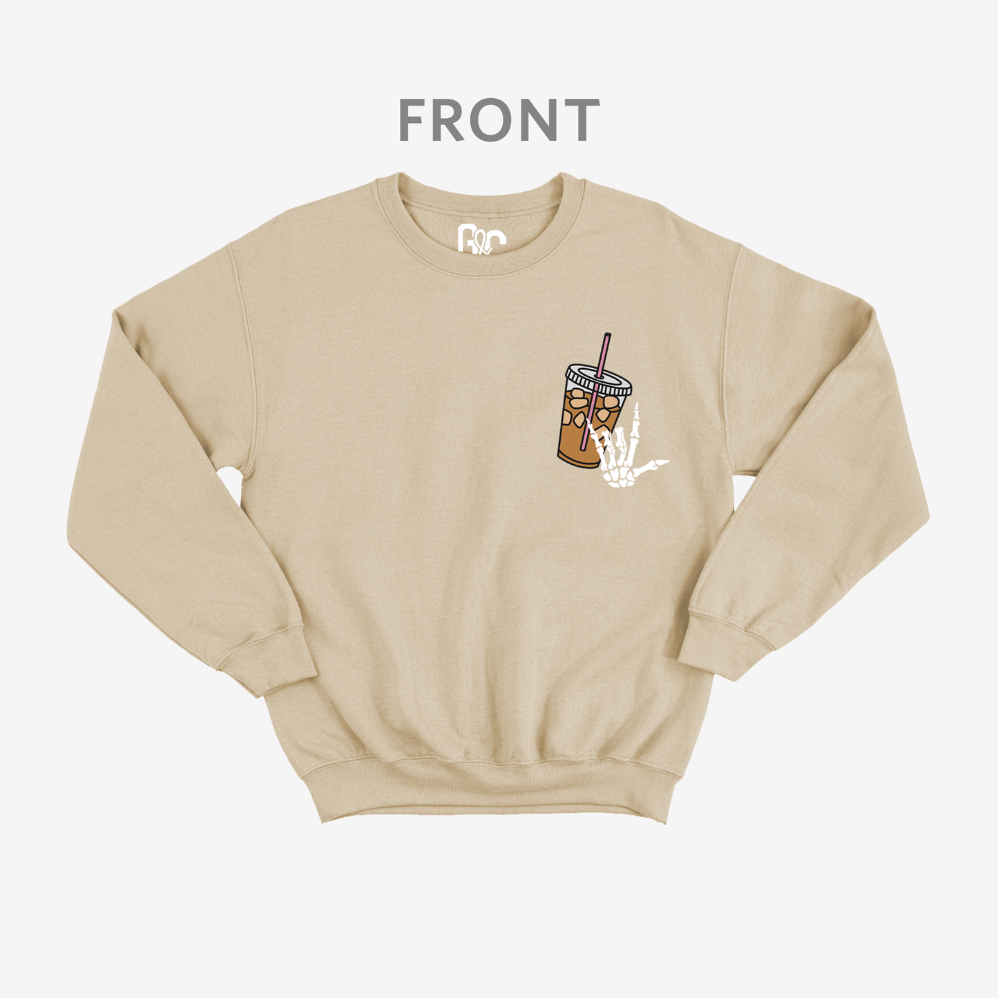 Fueled by Iced Coffee anxiety Crewneck