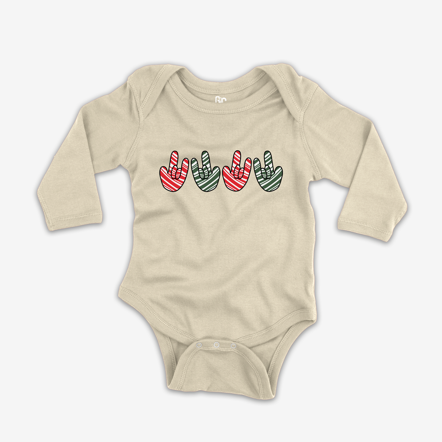 ILY Candy Cane Onesie Sleeve