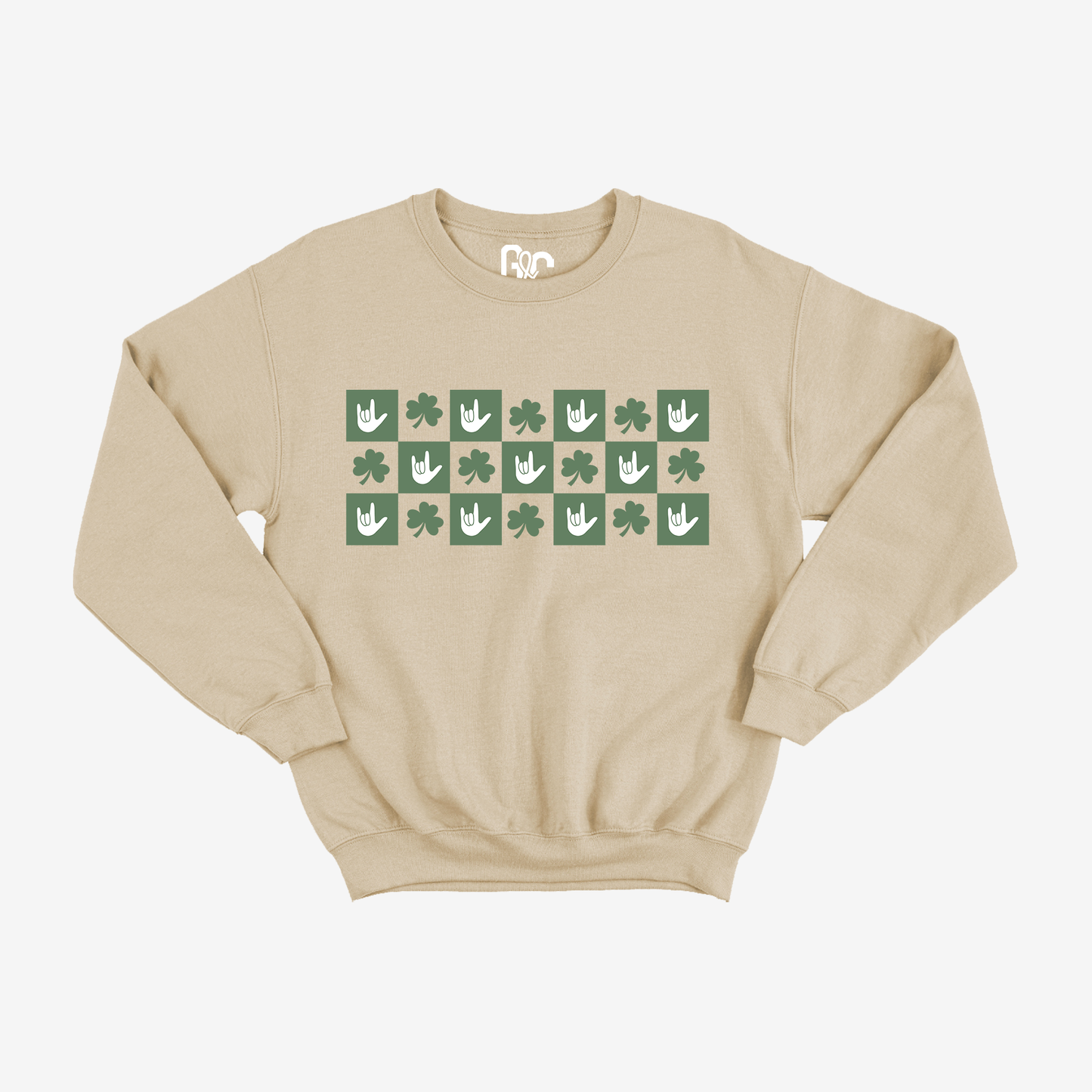 ILY Clover Grid Crewneck