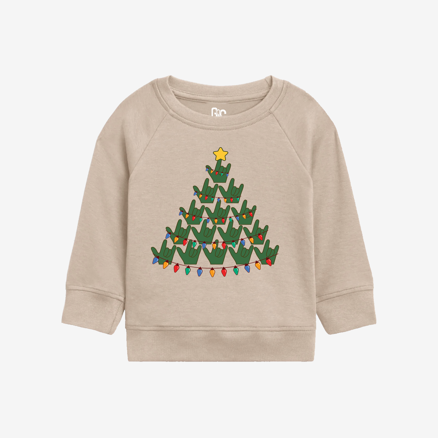 Christmas Tree Light ILY Toddler Crewneck
