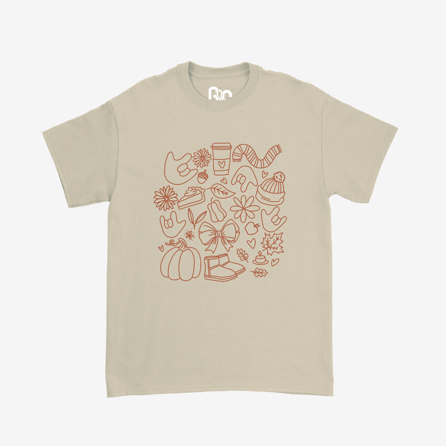 Brown Autumn Doodle Tee