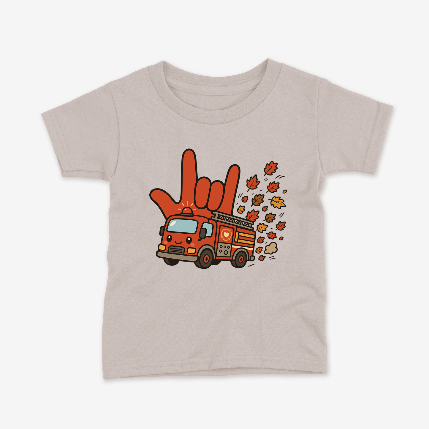 Firetruck ILY Fall Leaves Toddler Tee