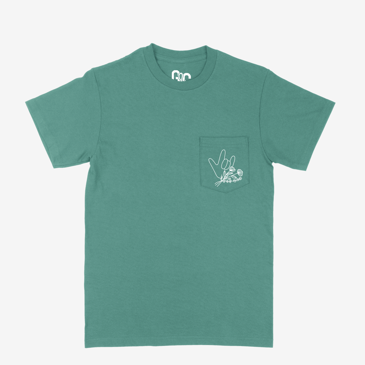 Floral & ILY Pocket Tee