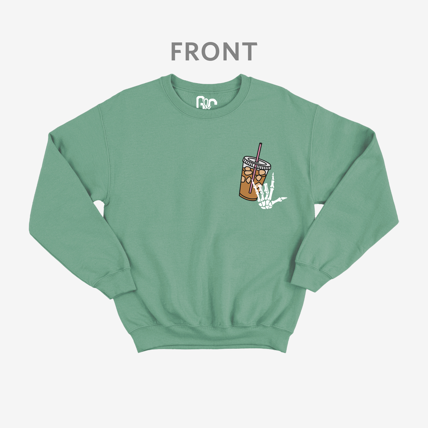 Fueled by Iced Coffee anxiety Crewneck