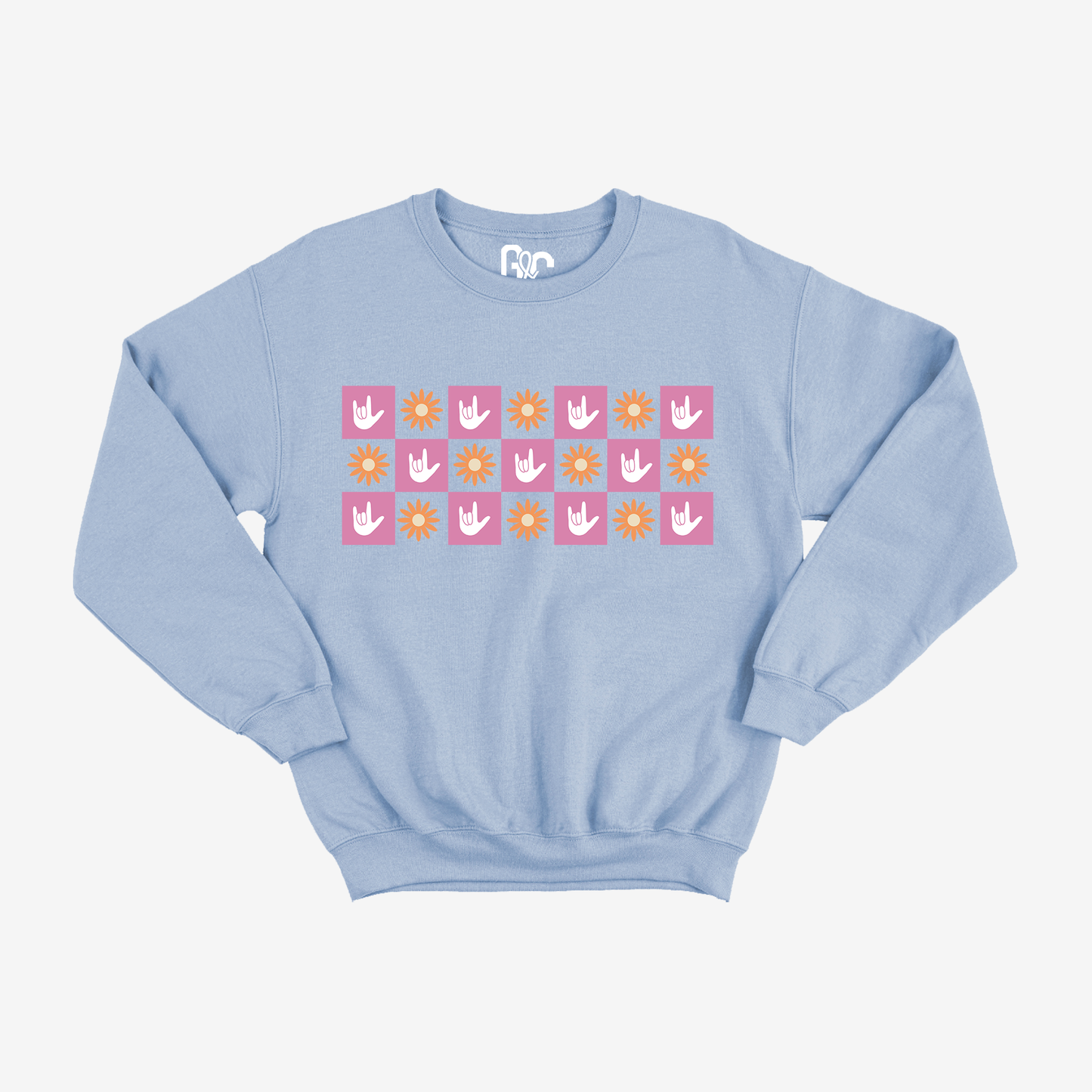 Spring Checkered ILY Crewneck