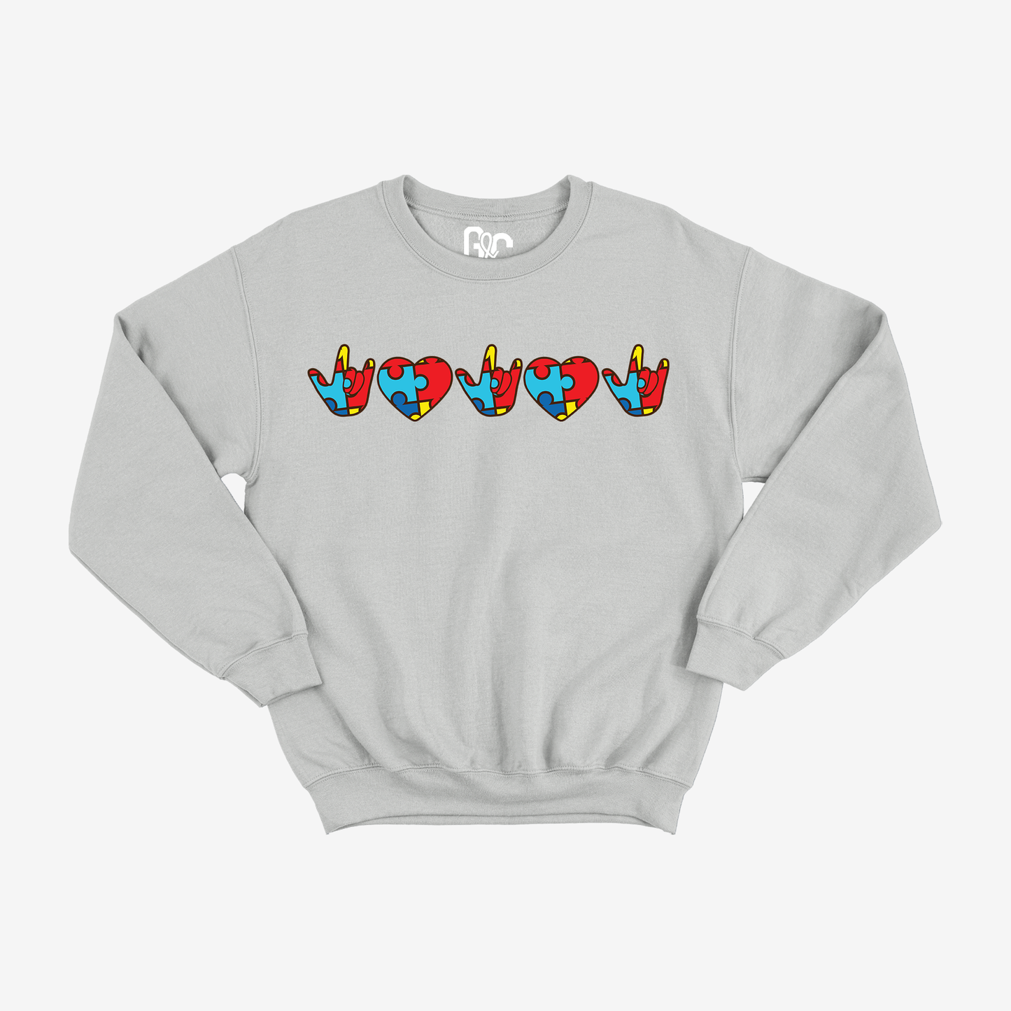 Autism Checkered ILY Crewneck