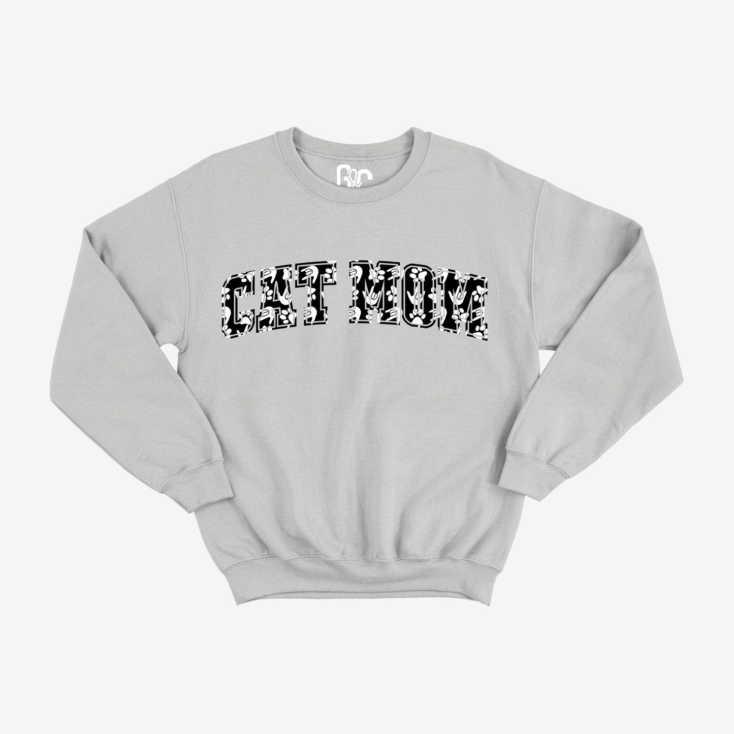 Cat Mom Black ILY Crewneck