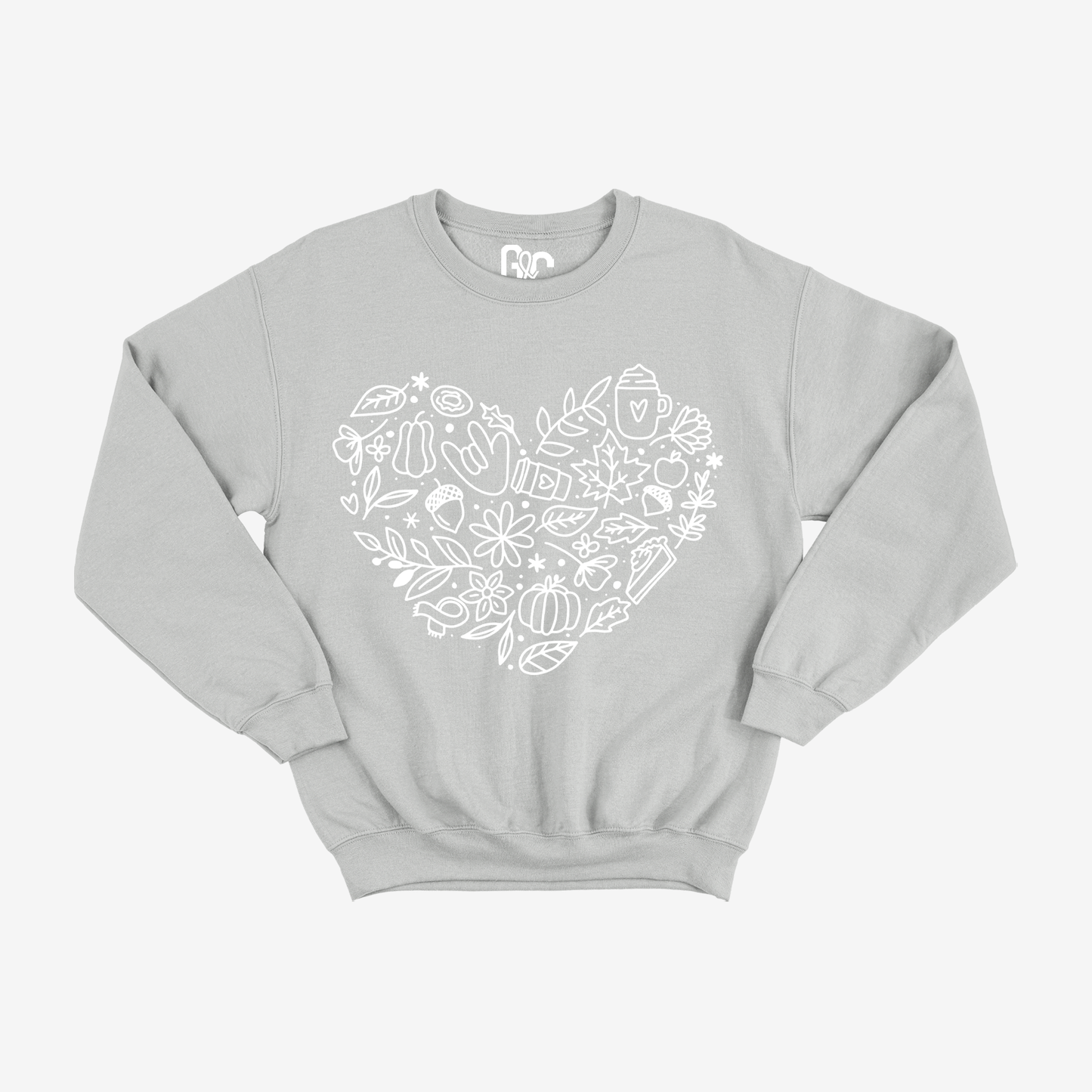 Autumn Heart Doodle Crewneck