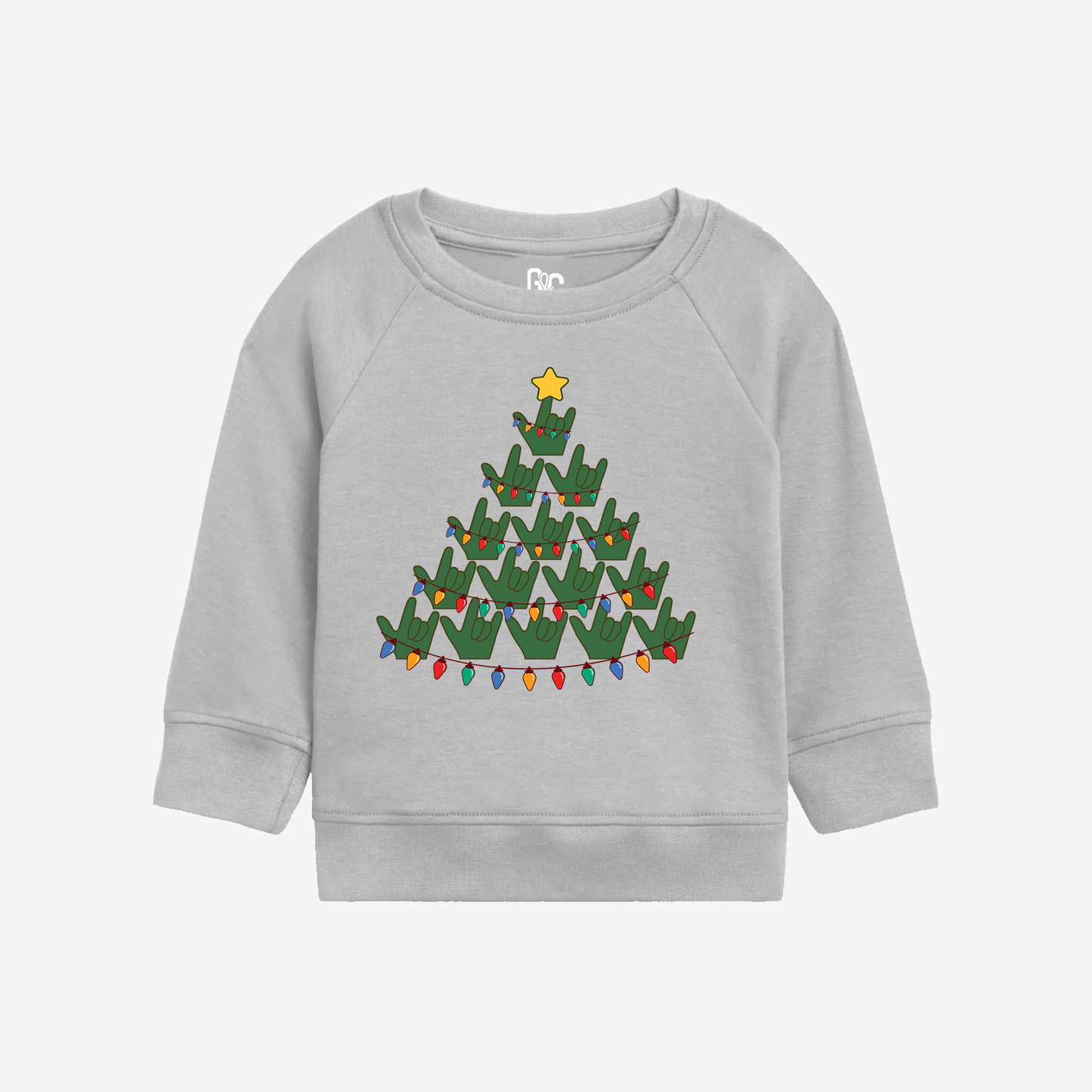 Christmas Tree Light ILY Toddler Crewneck