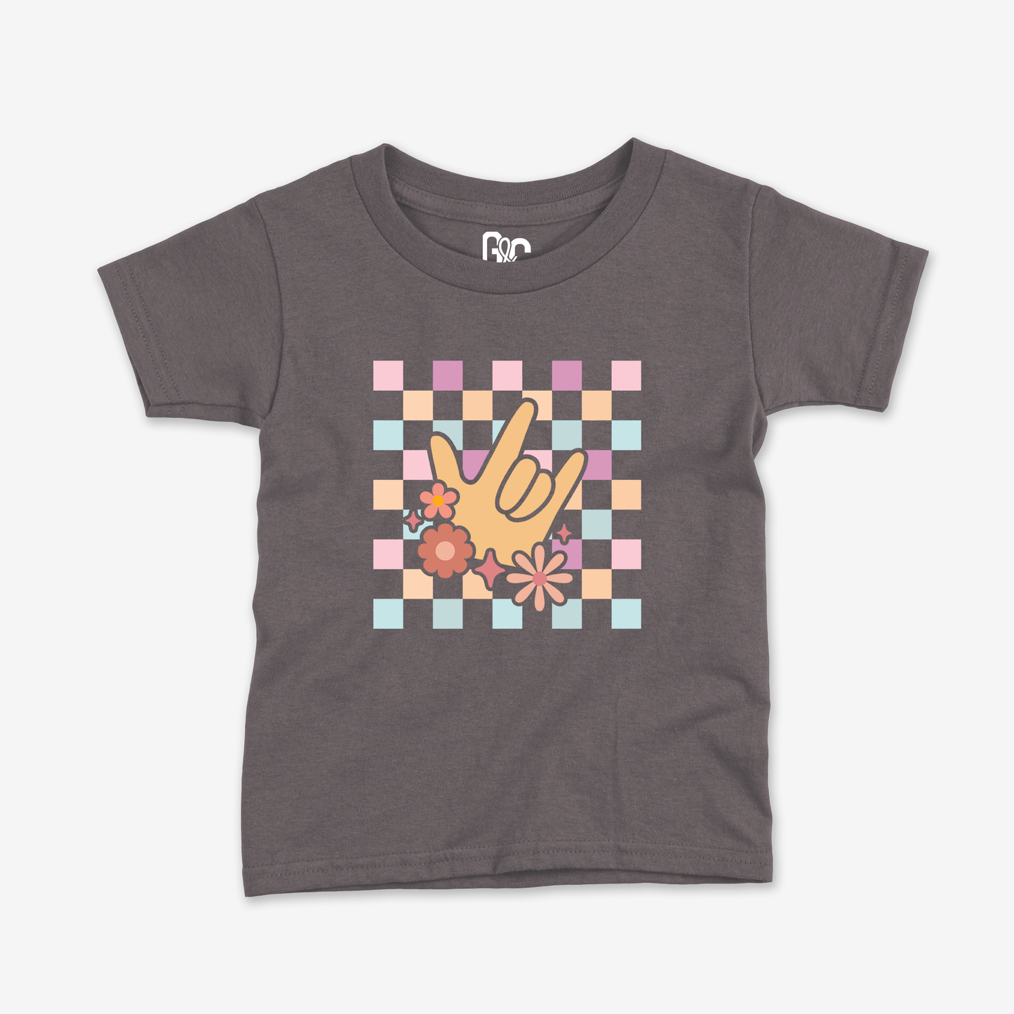 Girl Checkered & ILY Toddler Tee