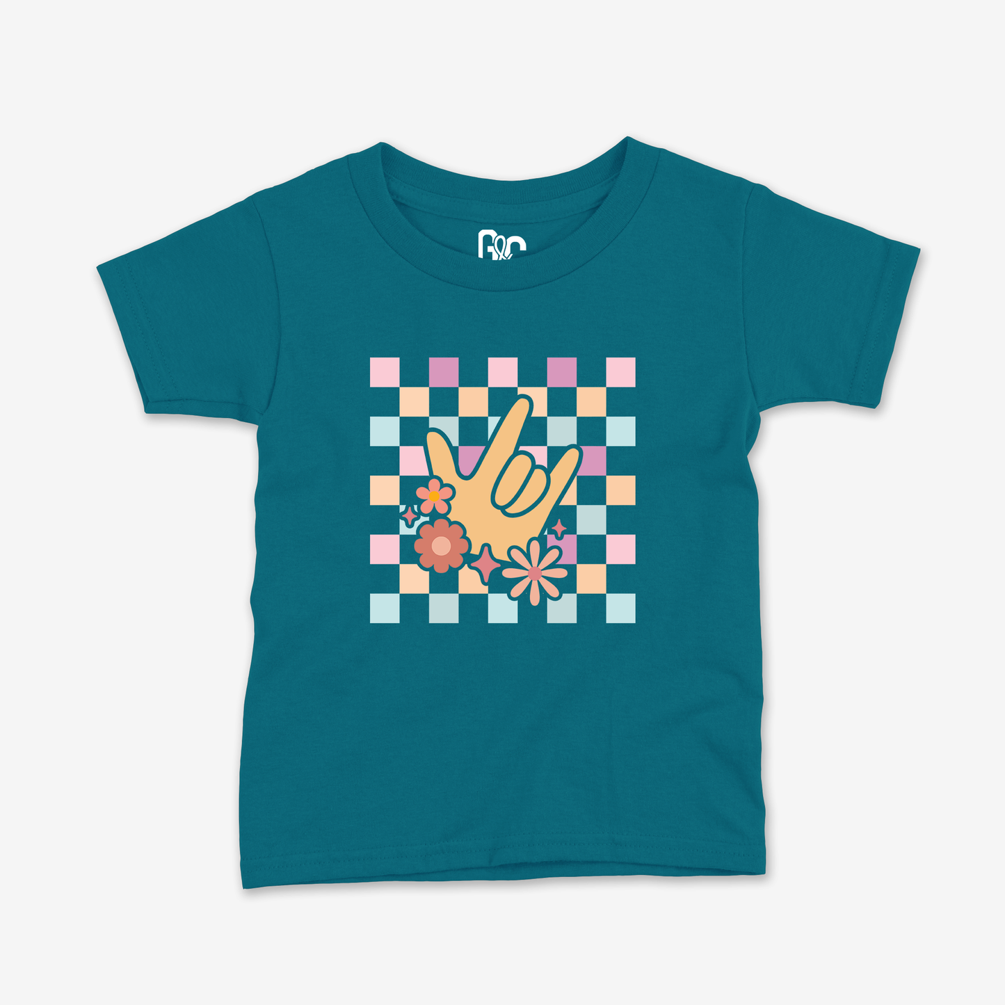 Girl Checkered & ILY Toddler Tee