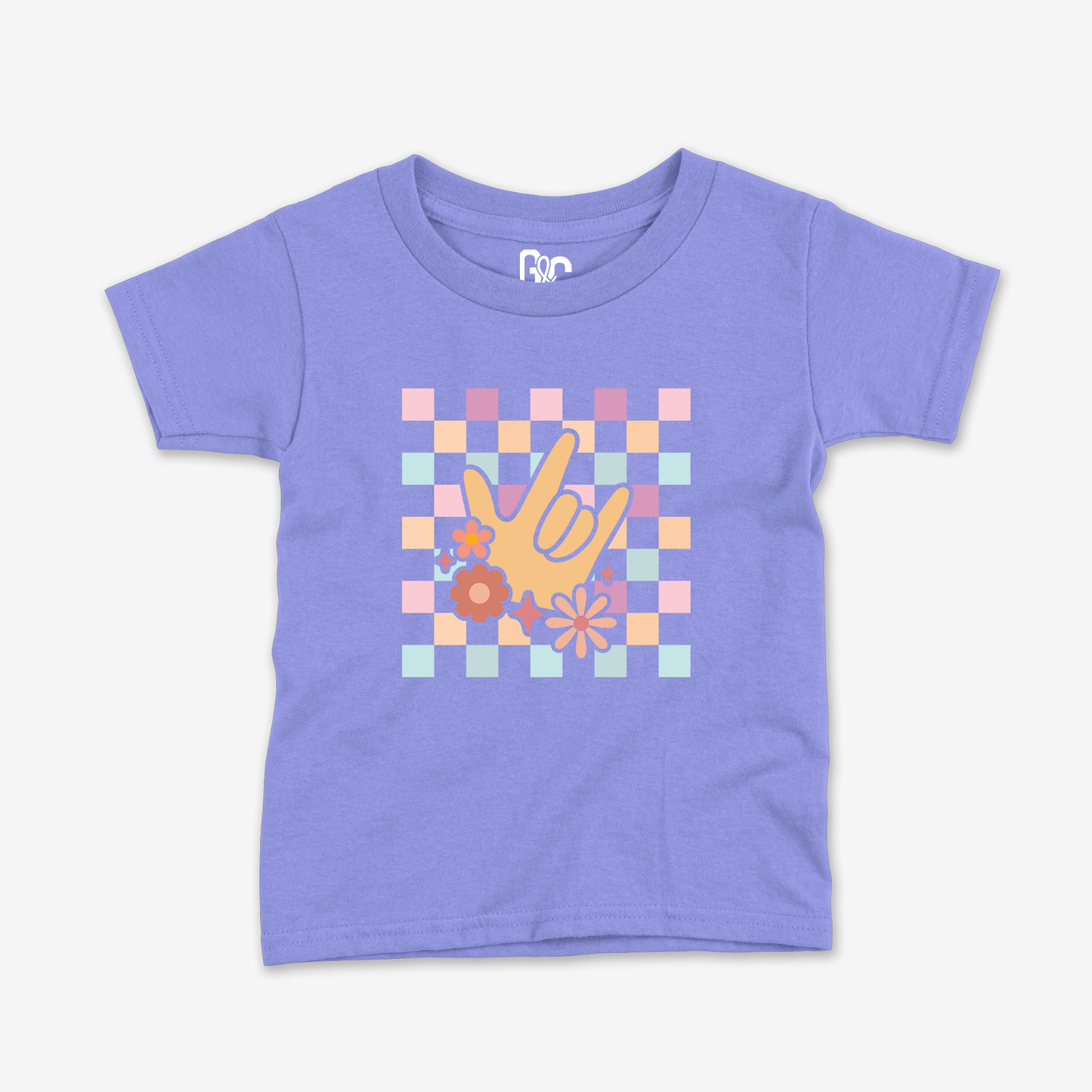 Girl Checkered & ILY Toddler Tee