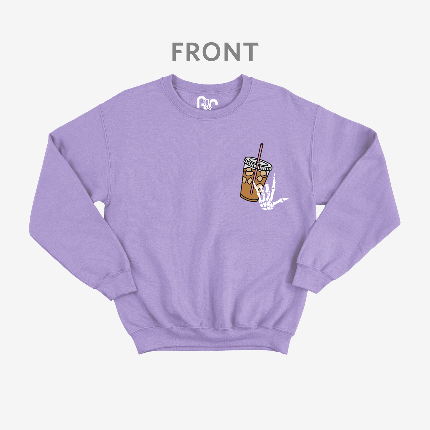 Fueled by Iced Coffee anxiety Crewneck