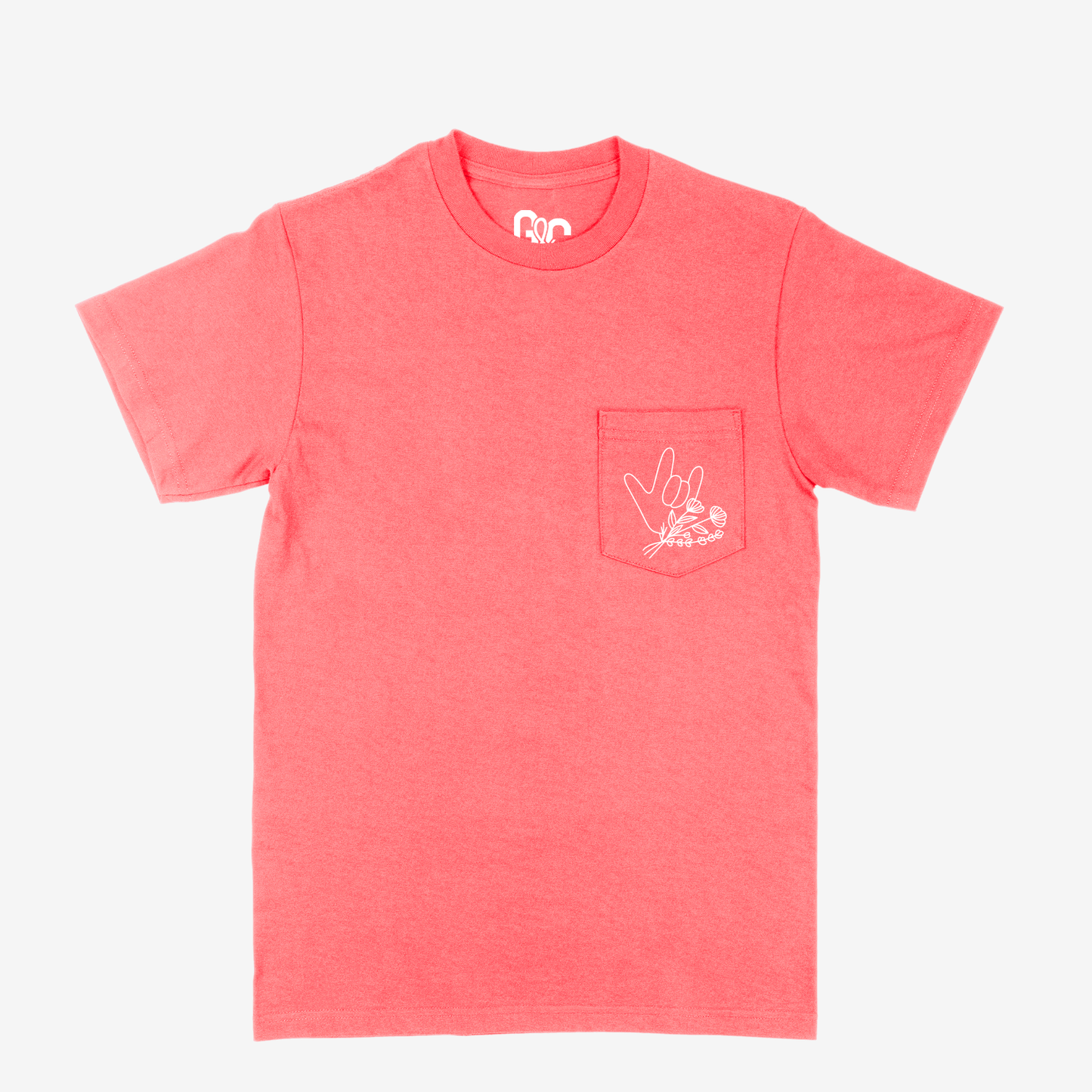 Floral & ILY Pocket Tee