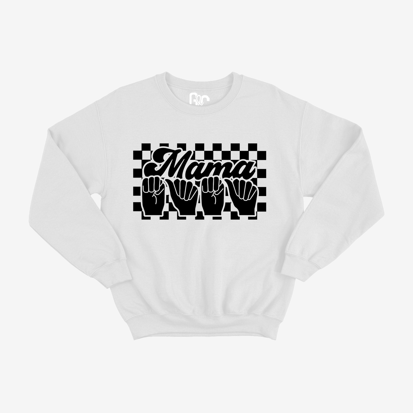 Retro Checkered Mama Crewneck