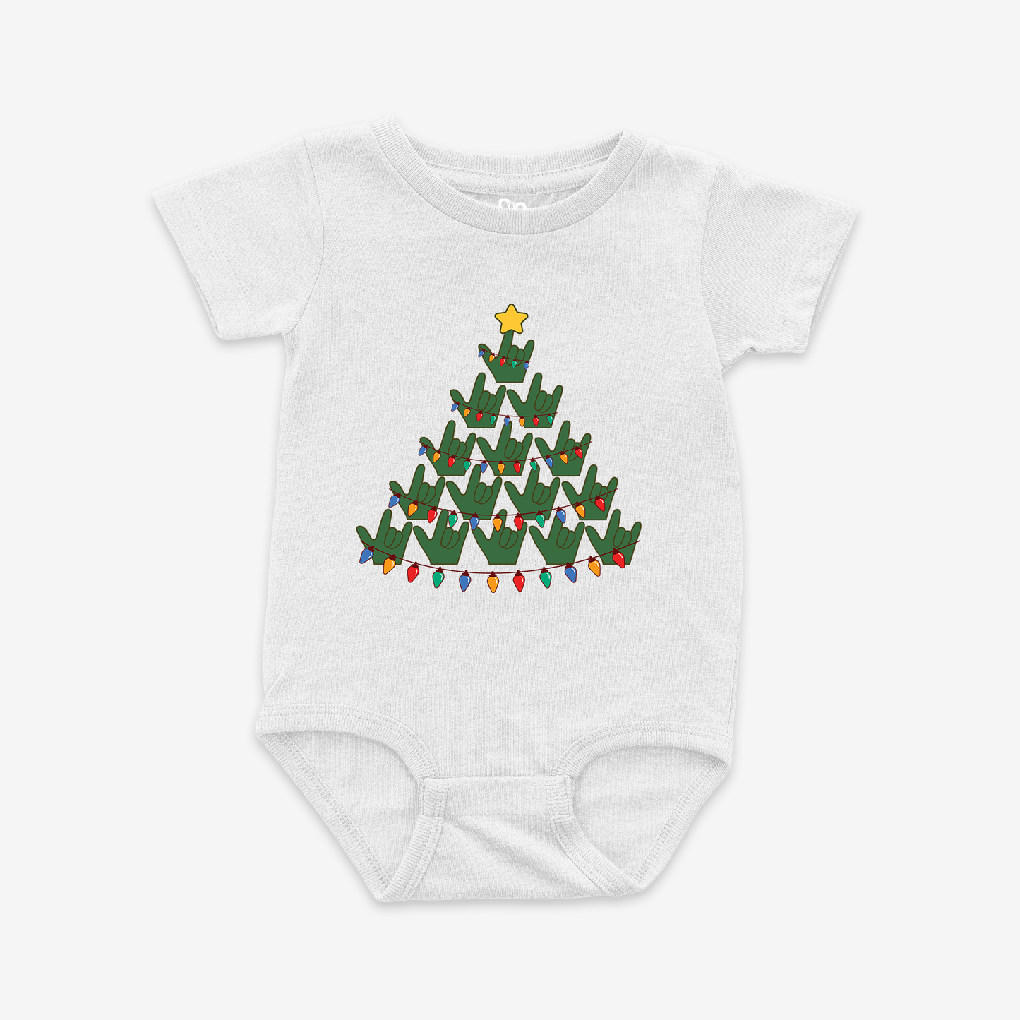 Christmas Tree Light ILY Onesie Tee